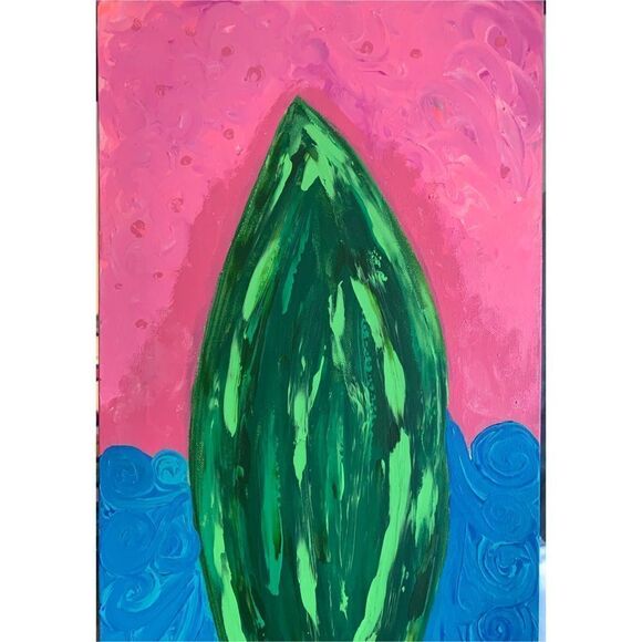 ‎Watermelon Surf Spaceship Painting 36x12 - Picture 6 of 7